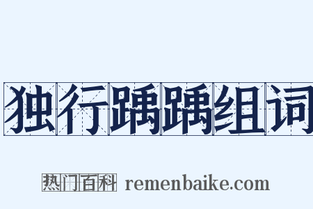 独行踽踽组词是什么意思的图片